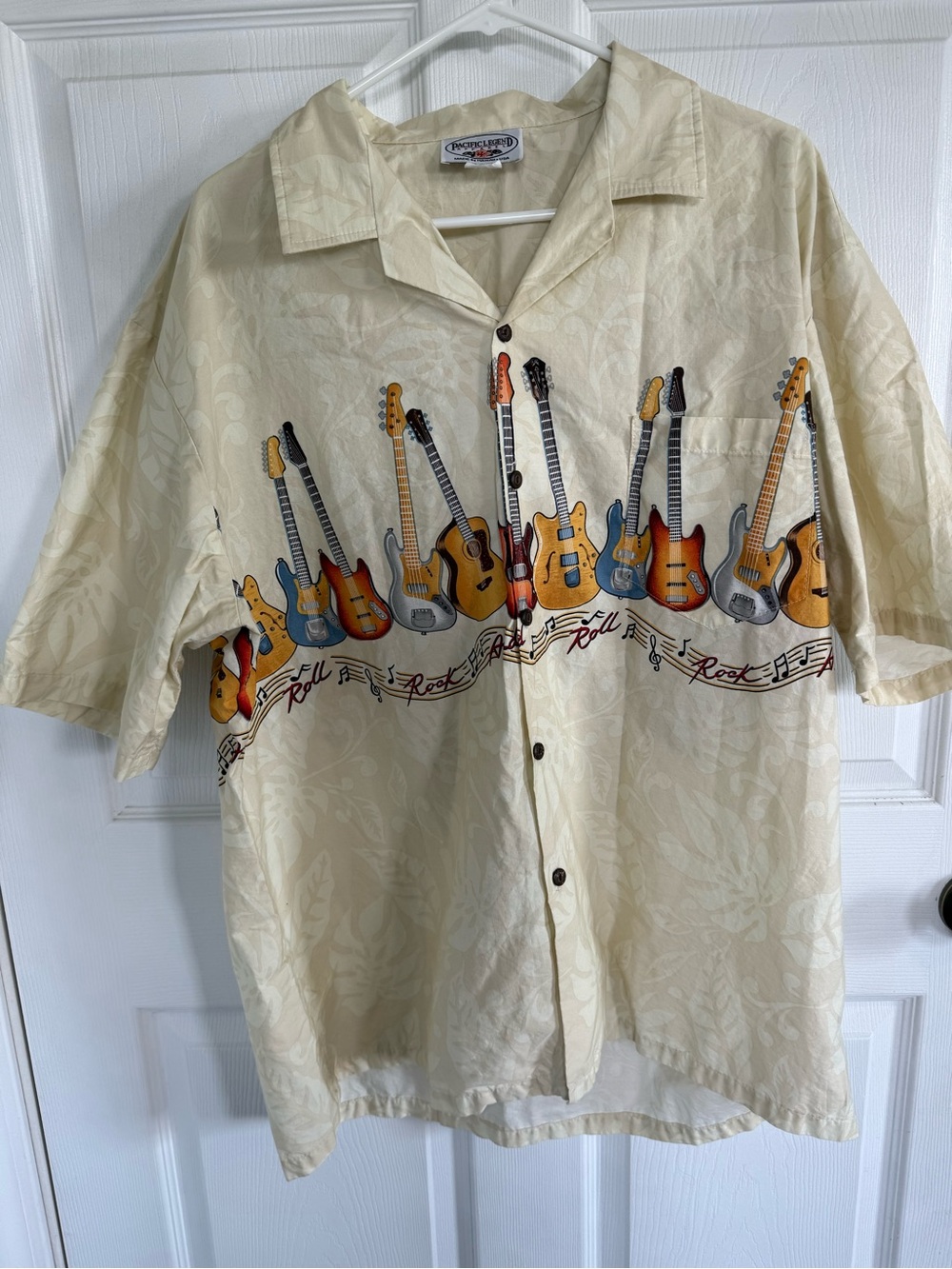 Pacific Legend Music Hawaiian 2XL Rock & Roll Guitar Shirt Made in Hawaii Cotton